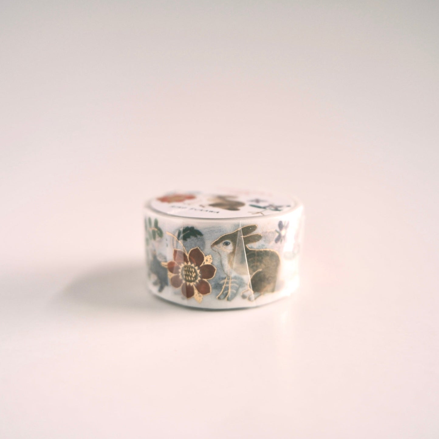Masking Tape kusamura hyogensha design with rabbit focus with gold foil flower