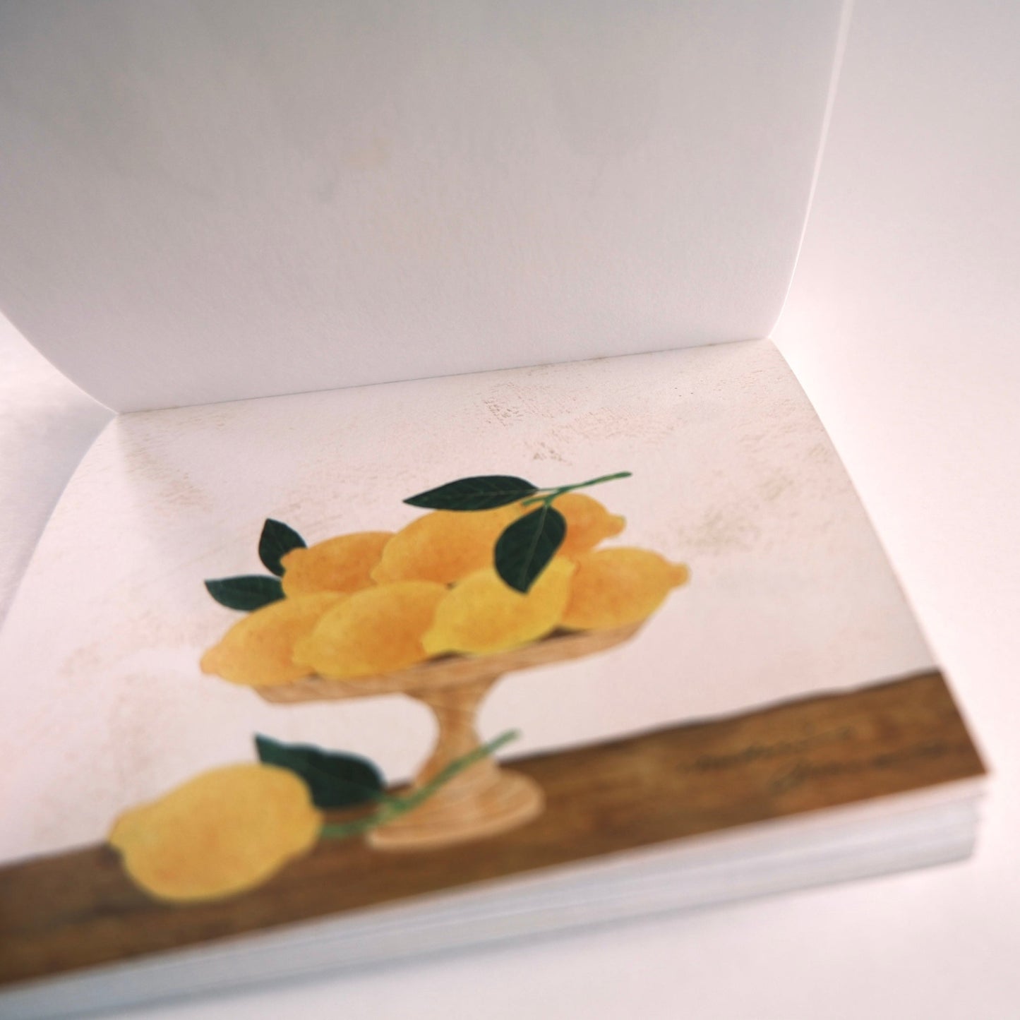 Book with a lemon illustration on a white background