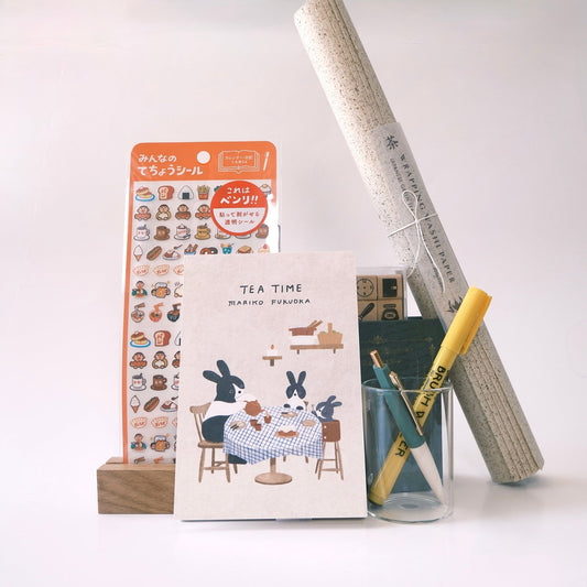 hightide planner sticker wacca wrapping washi paper tea time postcard note kodomo no kao stamp anterique mini gel pen hightide brush writer pen

